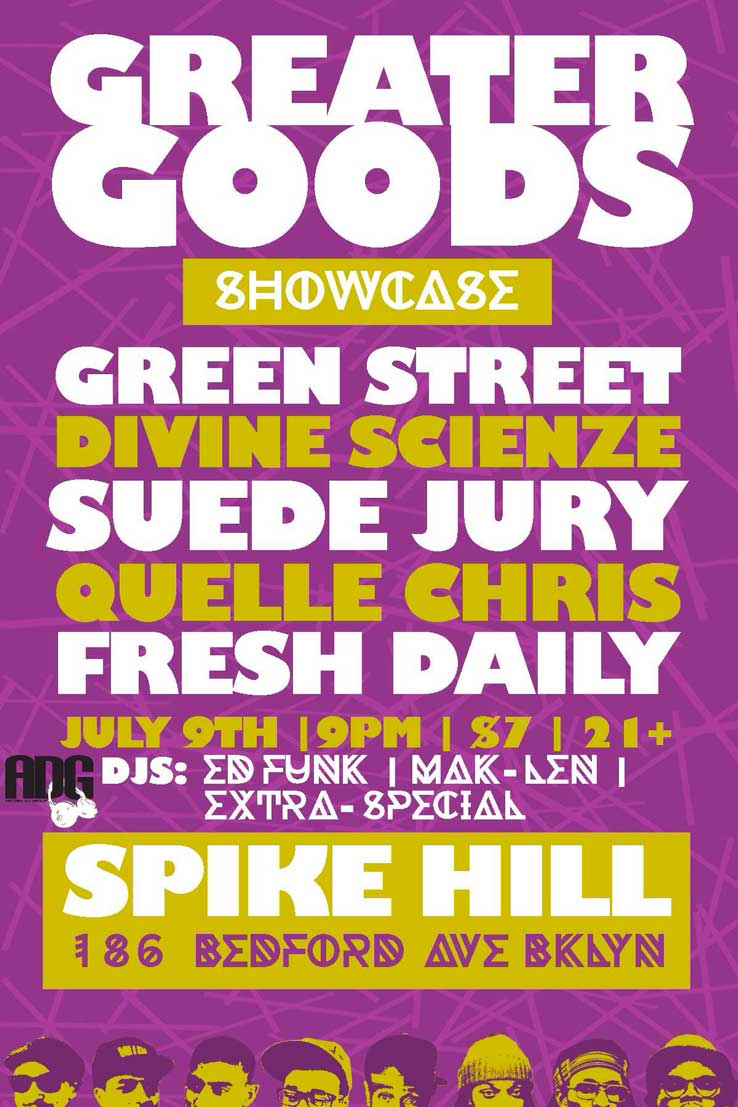 Greater Goods party at Spike Hill in Brooklyn, New York